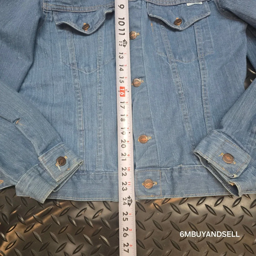 Vintage Horizon Sportswear Chevy Cheyenne Truck Denim Jacket Made in USA Size 40
